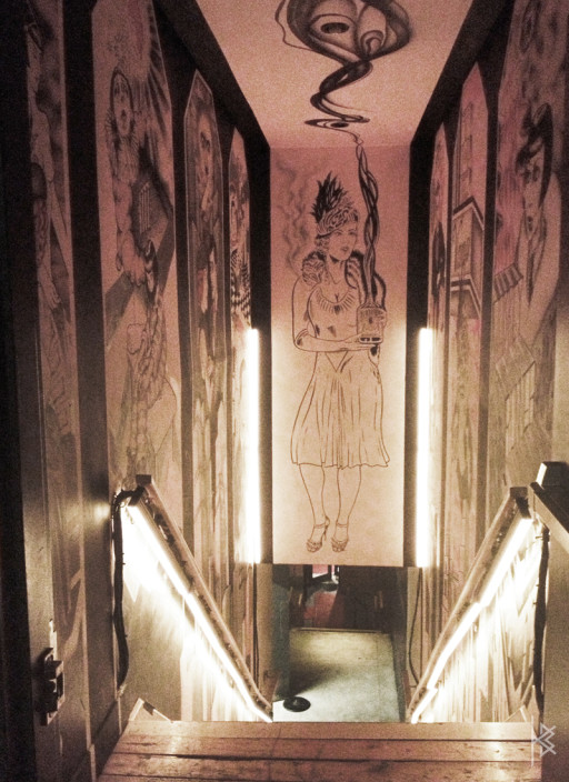 The Club House Staircase Mural
