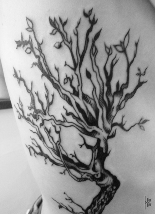 Bonsai Tree Tattoo Detail