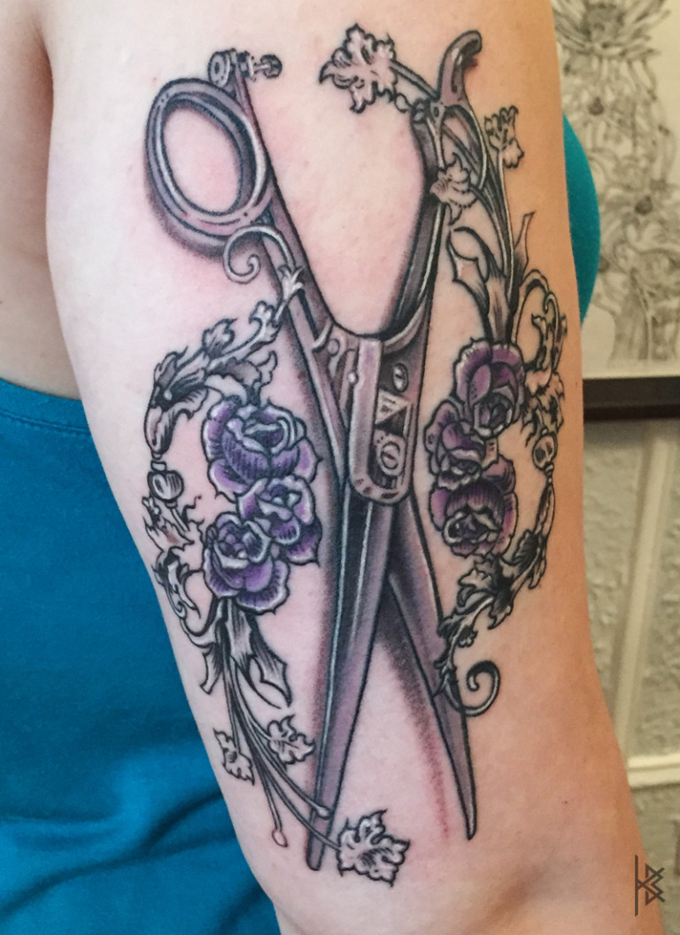 Ornate Scissors Tattoo